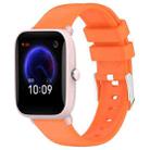 For Amazfit Pop Pro 20mm Smooth Solid Color Silicone Watch Band(Orange) - 1