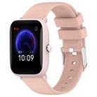 For Amazfit Pop Pro 20mm Smooth Solid Color Silicone Watch Band(Pink) - 1