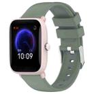 For Amazfit Pop Pro 20mm Smooth Solid Color Silicone Watch Band(Olive Green) - 1