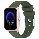 For Amazfit Pop Pro 20mm Smooth Solid Color Silicone Watch Band(Army Green) - 1