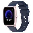 For Amazfit Pop Pro 20mm Smooth Solid Color Silicone Watch Band(Midnight Blue) - 1