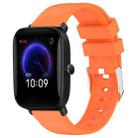 For Amazfit Pop 20mm Smooth Solid Color Silicone Watch Band(Orange) - 1