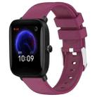 For Amazfit Pop 20mm Smooth Solid Color Silicone Watch Band(Burgundy) - 1