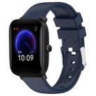 For Amazfit Pop 20mm Smooth Solid Color Silicone Watch Band(Midnight Blue) - 1