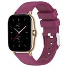 For Amazfit GTS 2 20mm Smooth Solid Color Silicone Watch Band(Burgundy) - 1