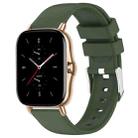 For Amazfit GTS 2 20mm Smooth Solid Color Silicone Watch Band(Army Green) - 1