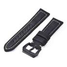 Frosted leather large black buckle For  Huawei Watch GT / Watch 2 Pro Watch Band(black) - 1