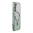 For Samsung Galaxy S25 5G ENKAY Hat-Prince Magnetic Glitter Plated TPU Phone Case with Lens Film(Green) - 1