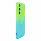 For Samsung Galaxy S24 5G ENKAY Hat-Prince MagSafe Rainbow Gradient Silicone Phone Case with Lens Film(Green Blue) - 1