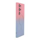 For Samsung Galaxy S25 Ultra 5G ENKAY Hat-Prince MagSafe Rainbow Gradient Silicone Phone Case with Lens Film(Pink Blue) - 1