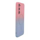 For Samsung Galaxy S25+ 5G ENKAY Hat-Prince MagSafe Rainbow Gradient Silicone Phone Case with Lens Film(Pink Blue) - 1