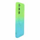 For Samsung Galaxy S25 5G ENKAY Hat-Prince MagSafe Rainbow Gradient Silicone Phone Case with Lens Film(Green Blue) - 1