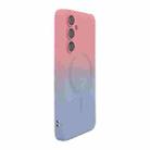 For Samsung Galaxy A55 ENKAY Hat-Prince MagSafe Rainbow Gradient Silicone Phone Case with Lens Film(Pink Blue) - 1