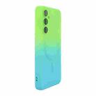 For Samsung Galaxy A55 ENKAY Hat-Prince MagSafe Rainbow Gradient Silicone Phone Case with Lens Film(Green Blue) - 1
