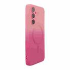 For Samsung Galaxy A15 ENKAY Hat-Prince MagSafe Rainbow Gradient Silicone Phone Case with Lens Film(Pink Rose) - 1