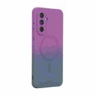 For Samsung Galaxy A36 5G ENKAY Hat-Prince MagSafe Rainbow Gradient Silicone Phone Case with Lens Film(Purple Blue) - 1