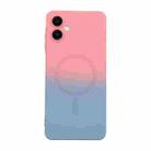 For Samsung Galaxy A06 4G / 5G ENKAY Hat-Prince MagSafe Rainbow Gradient Silicone Phone Case with Lens Film(Pink Blue) - 1