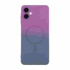 For Samsung Galaxy A06 4G / 5G ENKAY Hat-Prince MagSafe Rainbow Gradient Silicone Phone Case with Lens Film(Purple Blue) - 1