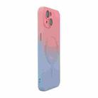 For iPhone 13 ENKAY Hat-Prince MagSafe Rainbow Gradient Silicone Phone Case with Lens Film(Pink Blue) - 1