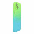 For iPhone 13 ENKAY Hat-Prince MagSafe Rainbow Gradient Silicone Phone Case with Lens Film(Green Blue) - 1