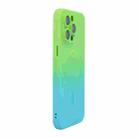 For iPhone 14 Pro ENKAY Hat-Prince MagSafe Rainbow Gradient Silicone Phone Case with Lens Film(Green Blue) - 1