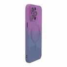 For iPhone 14 Pro ENKAY Hat-Prince MagSafe Rainbow Gradient Silicone Phone Case with Lens Film(Purple Blue) - 1