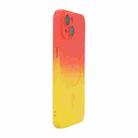 For iPhone 14 Plus ENKAY Hat-Prince MagSafe Rainbow Gradient Silicone Phone Case with Lens Film(Orange Yellow) - 1