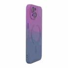 For iPhone 14 Plus ENKAY Hat-Prince MagSafe Rainbow Gradient Silicone Phone Case with Lens Film(Purple Blue) - 1