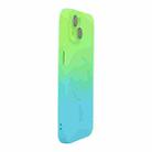 For iPhone 15 Plus ENKAY Hat-Prince MagSafe Rainbow Gradient Silicone Phone Case with Lens Film(Green Blue) - 1