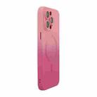 For iPhone 16 Pro ENKAY Hat-Prince MagSafe Rainbow Gradient Silicone Phone Case with Lens Film(Pink Rose) - 1