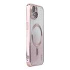 For iPhone 14 Plus ENKAY Hat-Prince Magnetic Glitter Plated Shockproof Phone Case with Lens Film(Pink) - 1