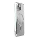 For iPhone 14 Plus ENKAY Hat-Prince Magnetic Glitter Plated Shockproof Phone Case with Lens Film(Silver) - 1