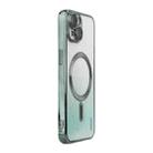 For iPhone 14 ENKAY Hat-Prince Magnetic Glitter Plated Shockproof Phone Case with Lens Film(Green) - 1