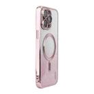 For iPhone 15 Pro ENKAY Hat-Prince Magnetic Glitter Plated Shockproof Phone Case with Lens Film(Pink) - 1