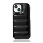 For iPhone 15 Laser Aurora Down Jacket All-inclusive Phone Case(Black) - 1