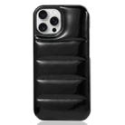 For iPhone 15 Pro Laser Aurora Down Jacket All-inclusive Phone Case(Black) - 1