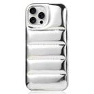 For iPhone 15 Pro Max Laser Aurora Down Jacket All-inclusive Phone Case(Silver) - 1