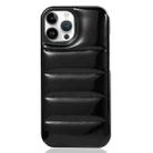 For iPhone 14 Pro Laser Aurora Down Jacket All-inclusive Phone Case(Black) - 1