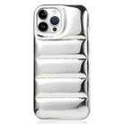 For iPhone 14 Pro Laser Aurora Down Jacket All-inclusive Phone Case(Silver) - 1