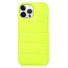 For iPhone 14 Pro Laser Aurora Down Jacket All-inclusive Phone Case(Green) - 1