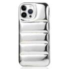 For iPhone 13 Pro Laser Aurora Down Jacket All-inclusive Phone Case(Silver) - 1