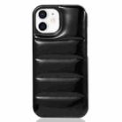 For iPhone 12 Laser Aurora Down Jacket All-inclusive Phone Case(Black) - 1