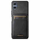 For Sony Xperia 5 V Suteni H02 Leather Wallet Stand Back Phone Case(Black) - 1
