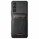 For Sony Xperia 1 V Suteni H02 Leather Wallet Stand Back Phone Case(Black) - 1