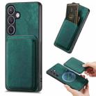For Samsung Galaxy S24 5G Retro Leather Card Bag Magnetic Phone Case(Green) - 1