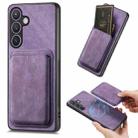 For Samsung Galaxy S24+ 5G Retro Leather Card Bag Magnetic Phone Case(Purple) - 1