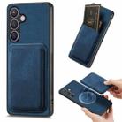 For Samsung Galaxy S24+ 5G Retro Leather Card Bag Magnetic Phone Case(Blue) - 1