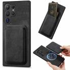 For Samsung Galaxy S24 Ultra 5G Retro Leather Card Bag Magnetic Phone Case(Black) - 1