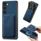 For Samsung Galaxy S23+ 5G Retro Leather Card Bag Magnetic Phone Case(Blue) - 1