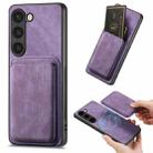 For Samsung Galaxy S23 5G Retro Leather Card Bag Magnetic Phone Case(Purple) - 1